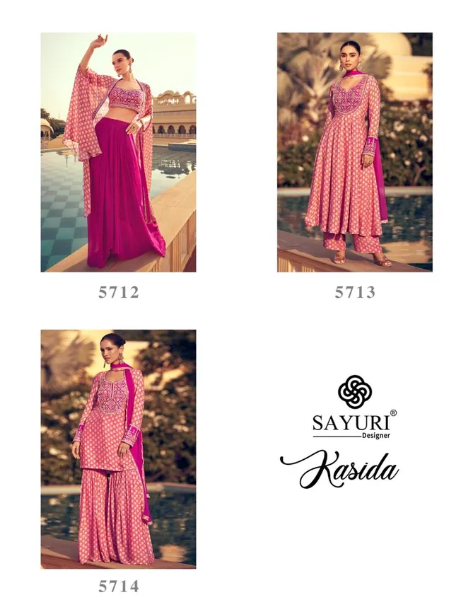 Kasida By Sayuri Designer Chinon Silk Readymade Suits Wholesale Shop In Surat