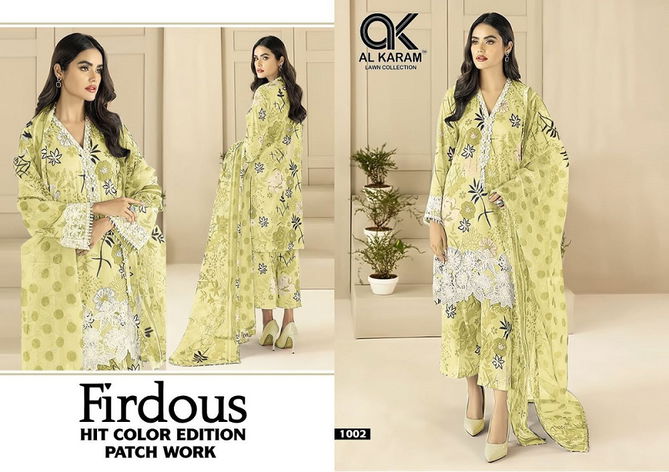 Al Karam Firdous With Patch Work Karachi Cotton Dress Materials