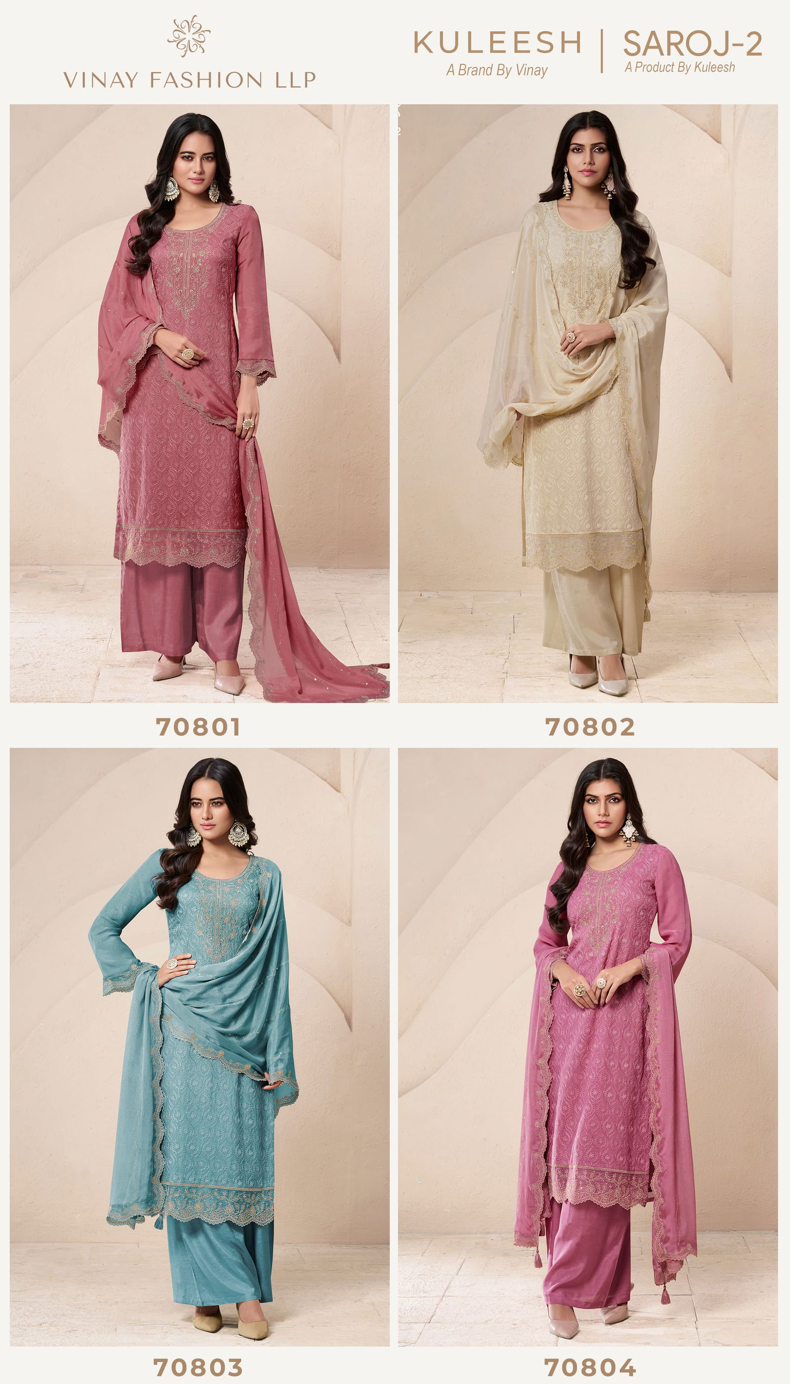 Saroj 2 By Vinay Kuleesh Organza Designer Salwar Suits Exporters In India