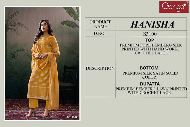 Hanisha 3100 By Ganga Fancy Dress Material Suppliers In India