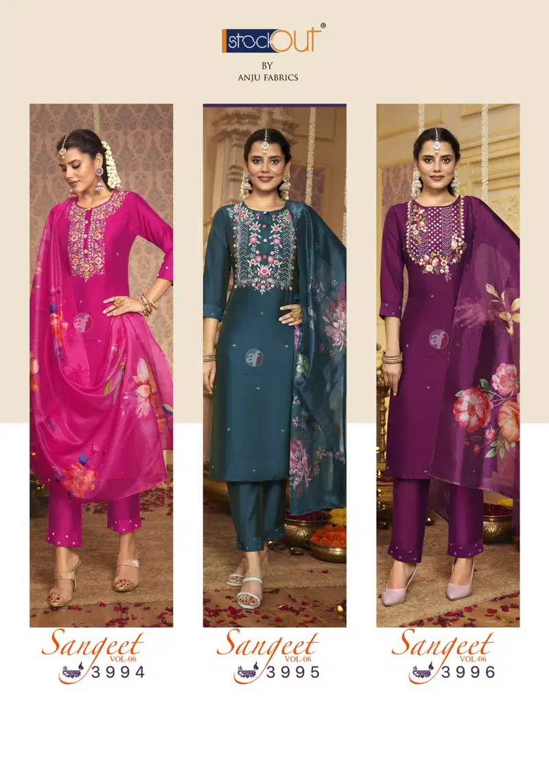 Sangeet Vol 6 By Af Viscose Designer Kurti With Bottom Dupatta Orders In India