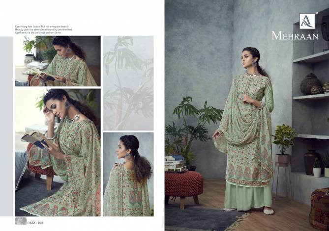 Alok Mehraan Latest Fancy casual Wear Designer Pure Muslin Digital Print with Swarovski Diamond Dress Material Collection
