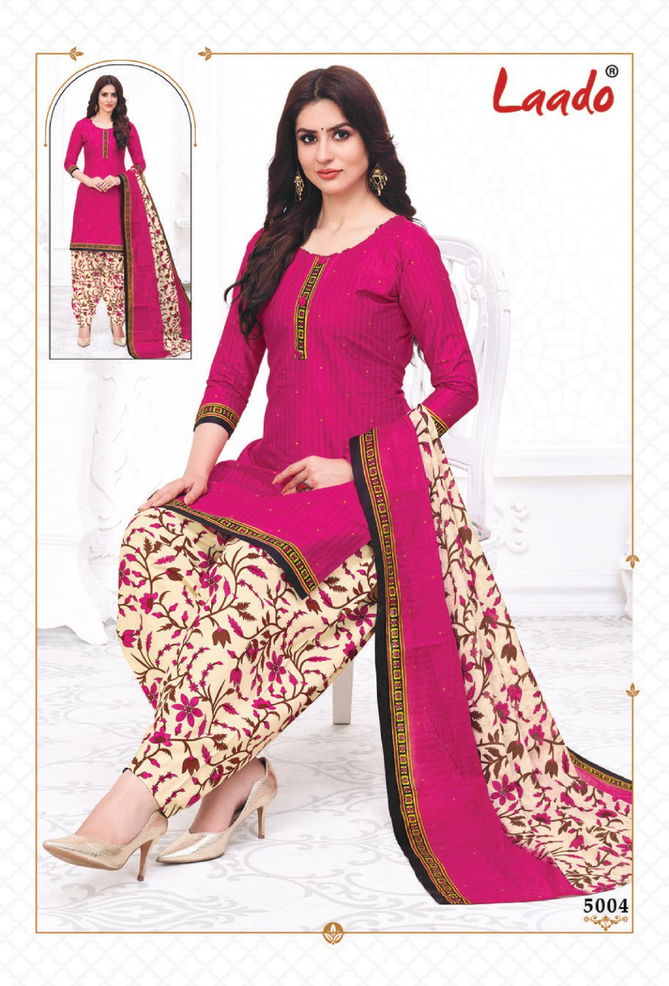 Laado Priti Patiala 5 Casual Regular Wear Cotton Printed  Dress Material Collection
