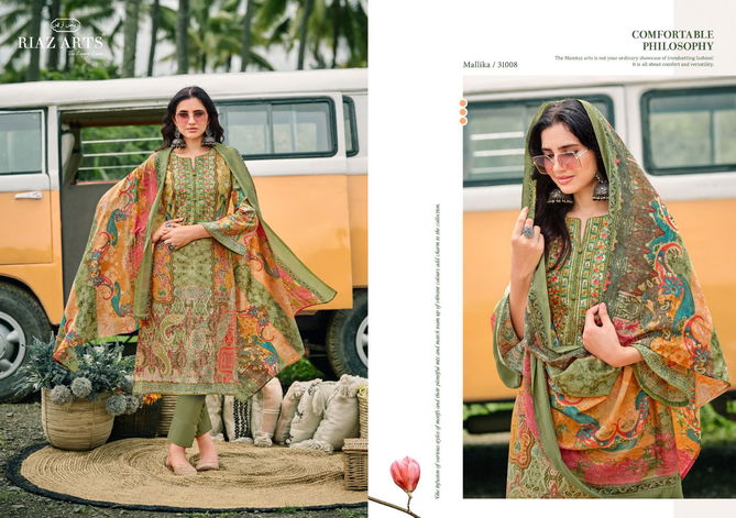 Mallika By Riaz Arts Karachi Lawn Digital Printed Dress Material Orders In India