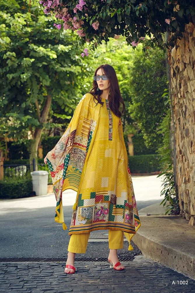 Fasurd By Aiqa Printed Pashmina Dress Material Catalog