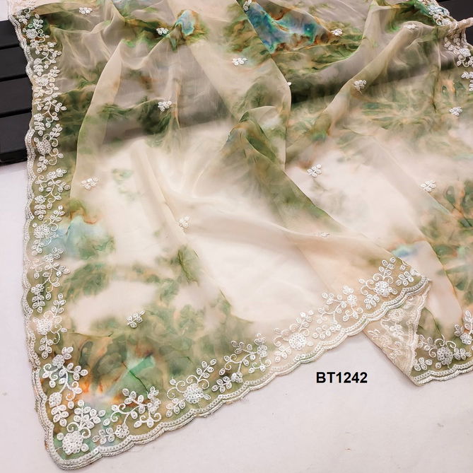 BT 1242 Georgette Digital Printed Party Wear Saree Wholesale Shop In Surat