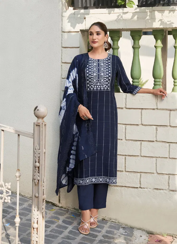 Maya Vol 1 By Mystic 9 Rayon Dobby Kurti With Bottom Dupatta Suppliers In India