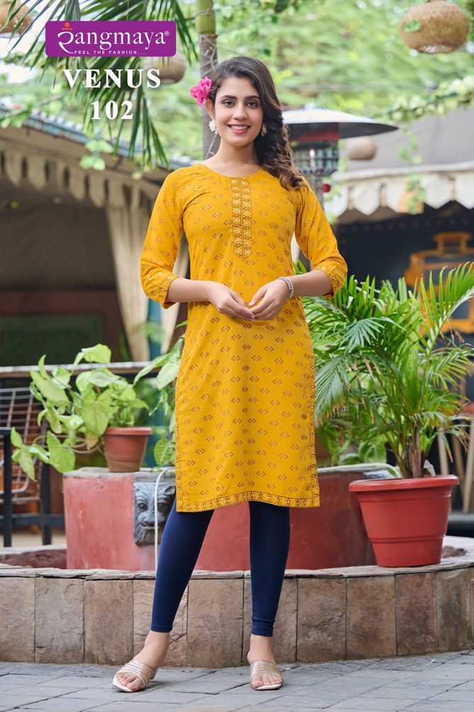 Venus By Rangmaya 101 To 108 Printed Kurti Bulk Kurti Orders In India
