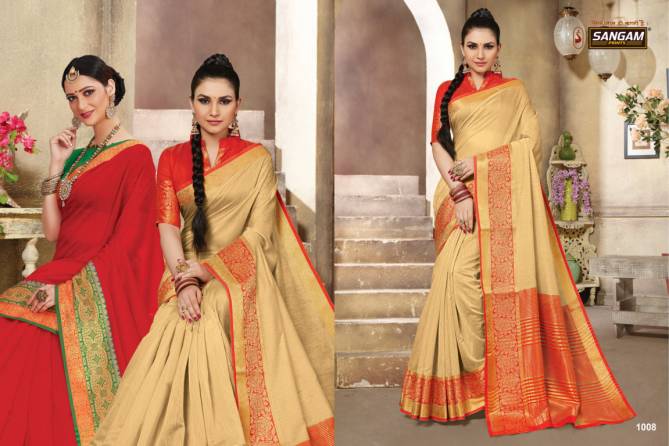 Sangam Rudraksha Cotton Handloom Ethnic Wear Designer  Saree Collection
