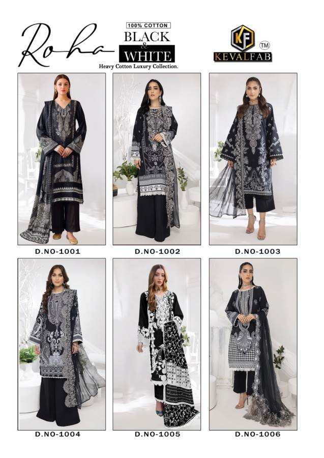 Roha Black And White Vol 1 By Keval Karachi Cotton Pakistani Readymade Suits Wholesale Online