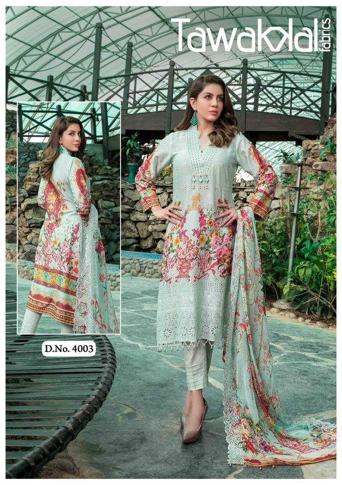 Tawakkal Opulence 4 Karachi Cotton Printed Casual Wear Designer Dress Material Collection
