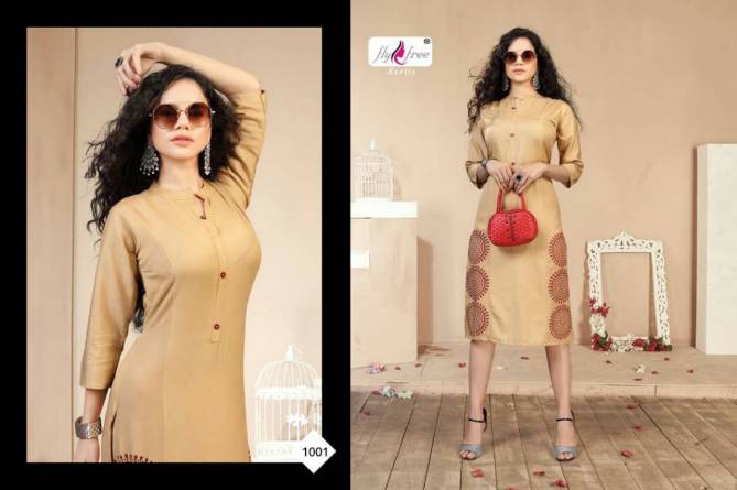 Fly Free Naira Latest Fancy Regular Casual Wear Heavy Rayon Designer Kurtis Collection
