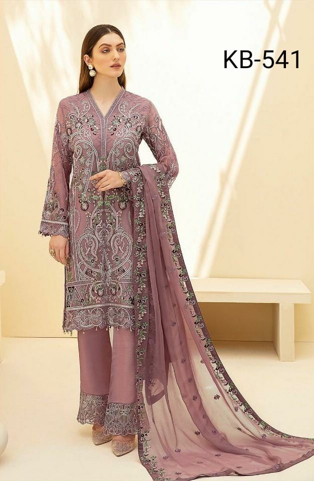 Kb Super Hit 541 Heavy Festive Wear Georgette Embroidery Pakistani Salwar Kameez Collection