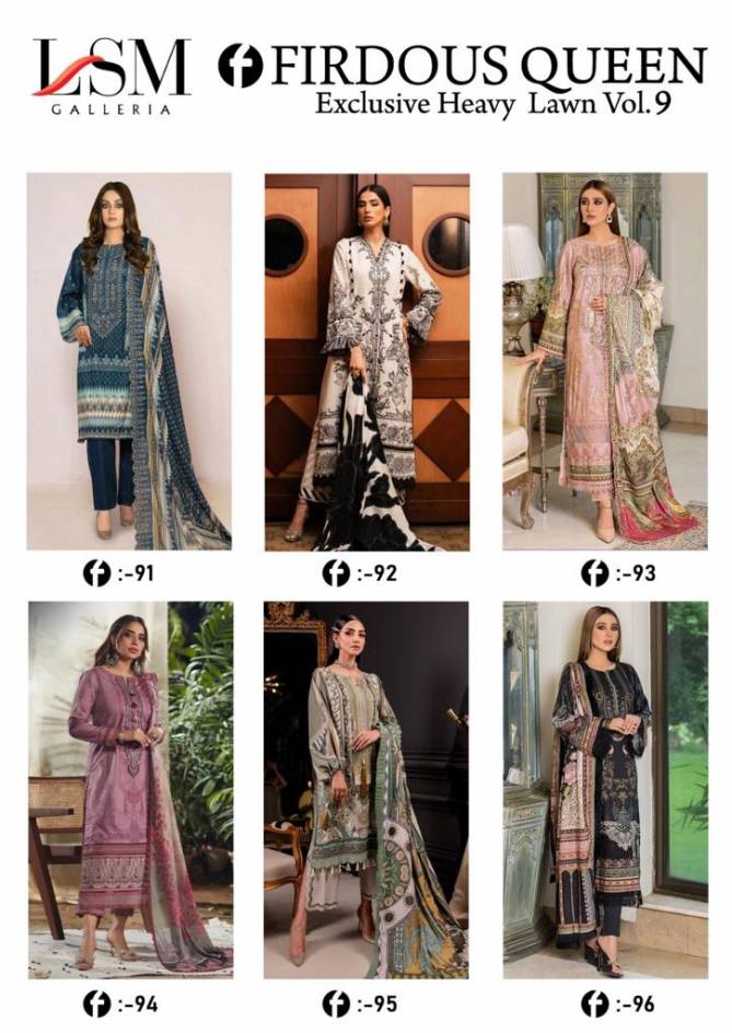 Lsm Firdous Queen Vol 9 Karachi Cotton Dress Material Wholesale In India