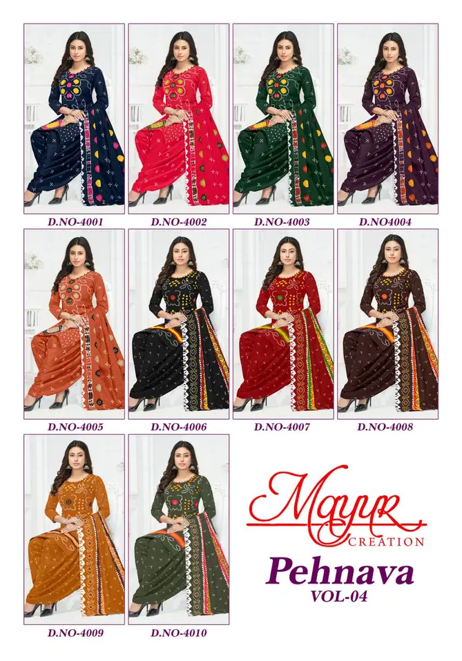 Pehnava Vol 4 By Mayur Cotton Printed Surat Dress Material Wholesale Market