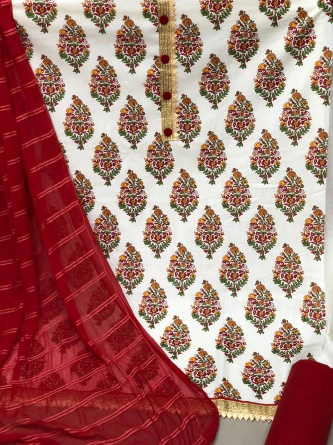 Jaipur Cotton Suits 1 fancy Casual Wear Heavy jaipuri Print With Tie Work Dress Material Collection