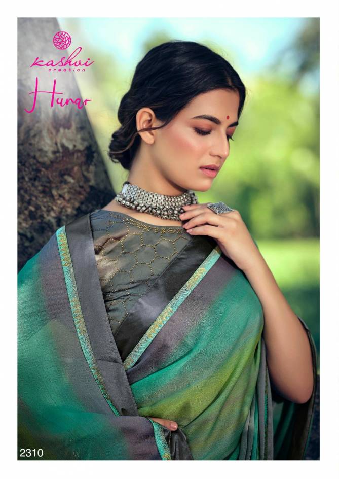 Kashvi Hunar Latest Fancy Casual Wear Printed Chiffon Sarees Collection
