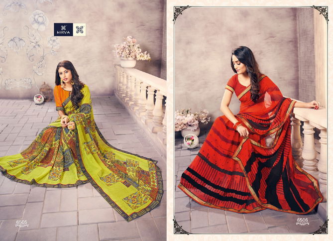 Hirva Raghini Latest Designer Regular Wear Georgette Printed Saree Collection