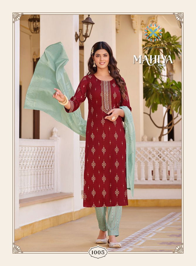 Mahiya Vol 1 By Passion Tree Straight Kurti With Bottom Dupatta