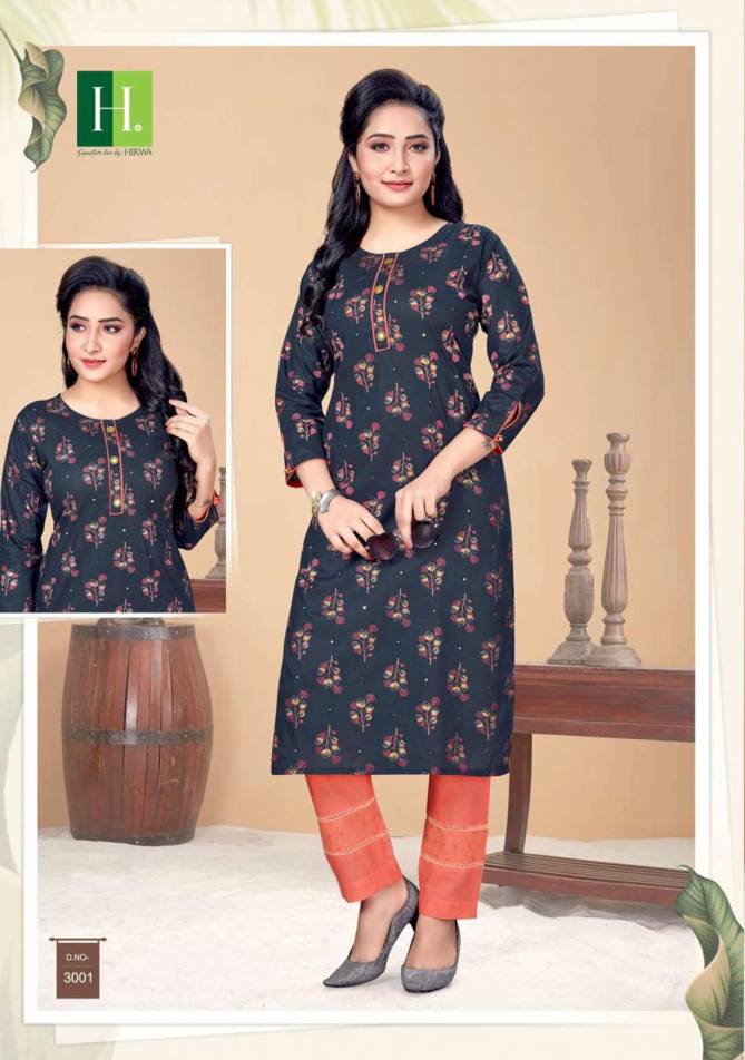 Hirwa Indi Chic Casual Wear Designer Fancy Kurtis With Bottom Collection
