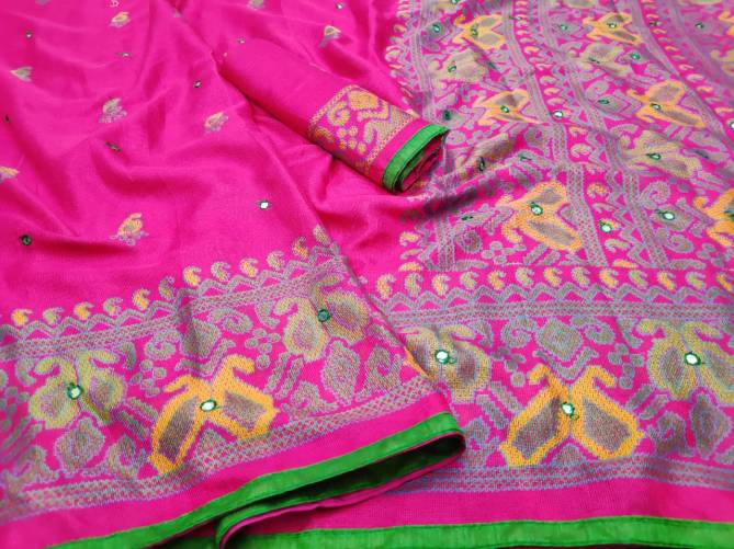 Mahek 28 Latest Fancy Designer Festive Wear Cotton Silk Worked Sarees Collection
