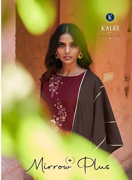 Kalki Mirrow Plus Latest Designer Festive Wear Pure Muslin Fancy Look Readymade Suit Collection With Gotapatti Work 