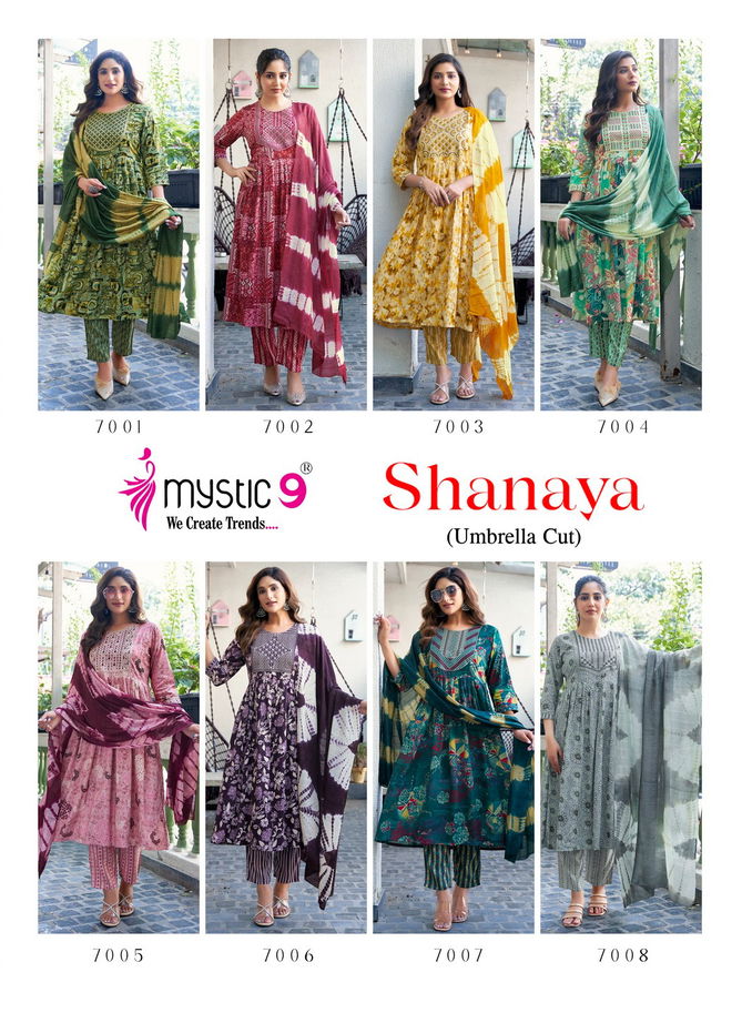 Shanaya Vol 7 By Mystic 9 Rayon Printed Kurti With Bottom Dupatta Orders In India