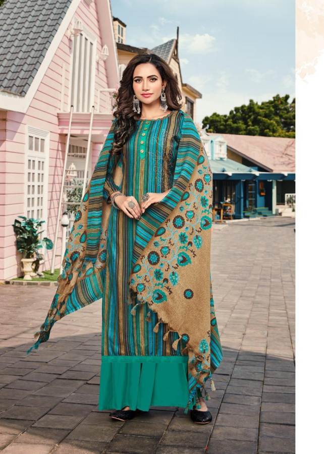 Roli Moli Minar Designer Pure Pashmina Jacquard  Print With Fancy Embroidery Work Dress Material Collection 