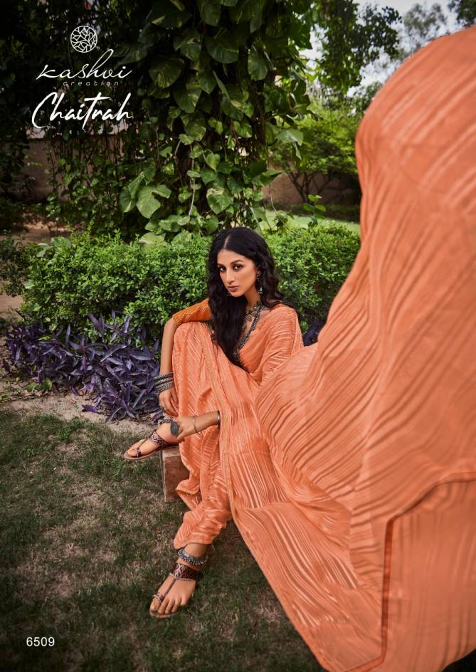 Kashvi Chaitrah Weightless Daily Wear Georgette Printed Saree Collection
