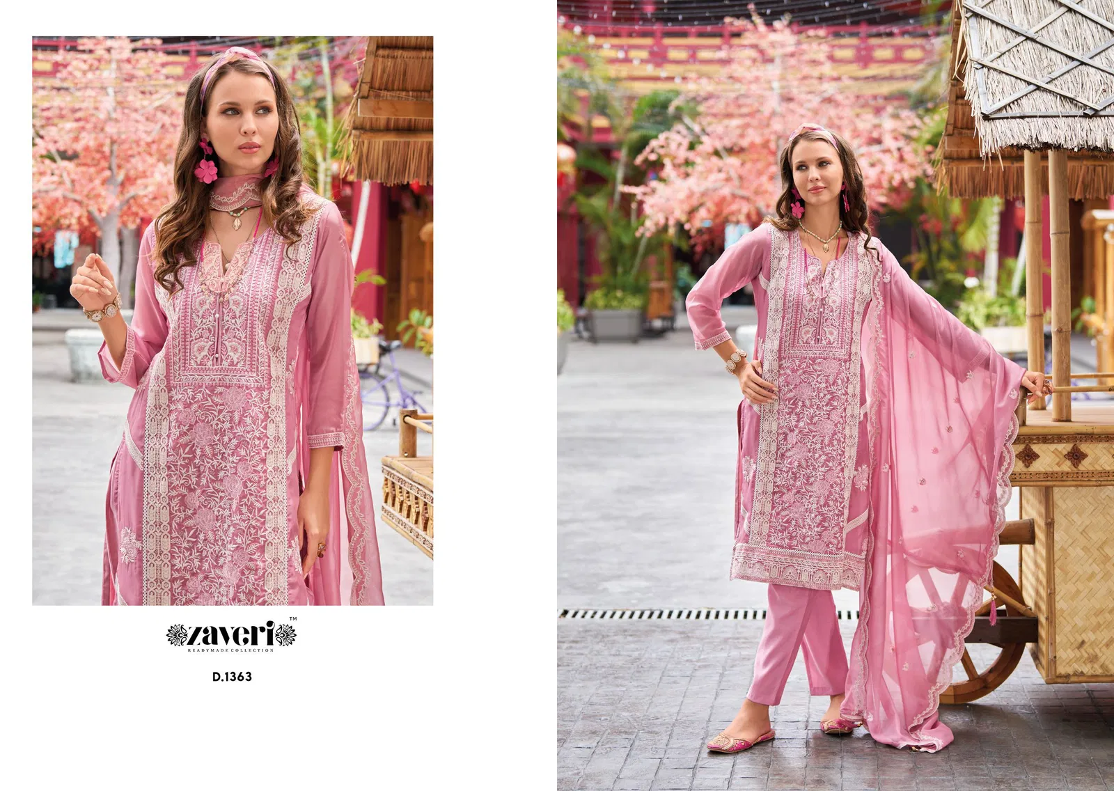 Alvina By Zaveri Organza Emboidery Readymade Suits Wholesalers In Delhi