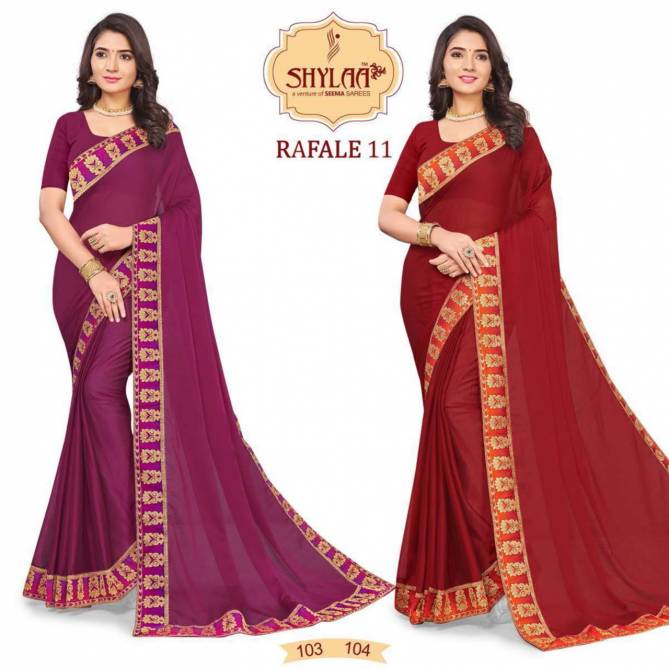Shhylaa Rafale Vol-11 Premium Jari Weaving Laces Latest Fancy Designer Saree Collection