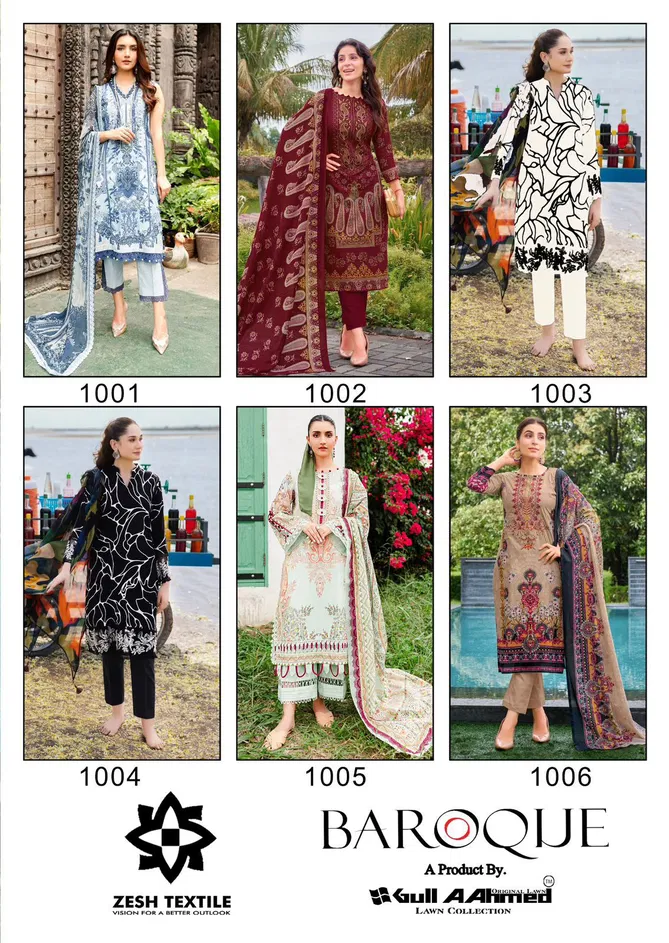 Baroque By Gull  A  Ahmed Lawn Pakistani Dress Material Wholesale Price In Surat