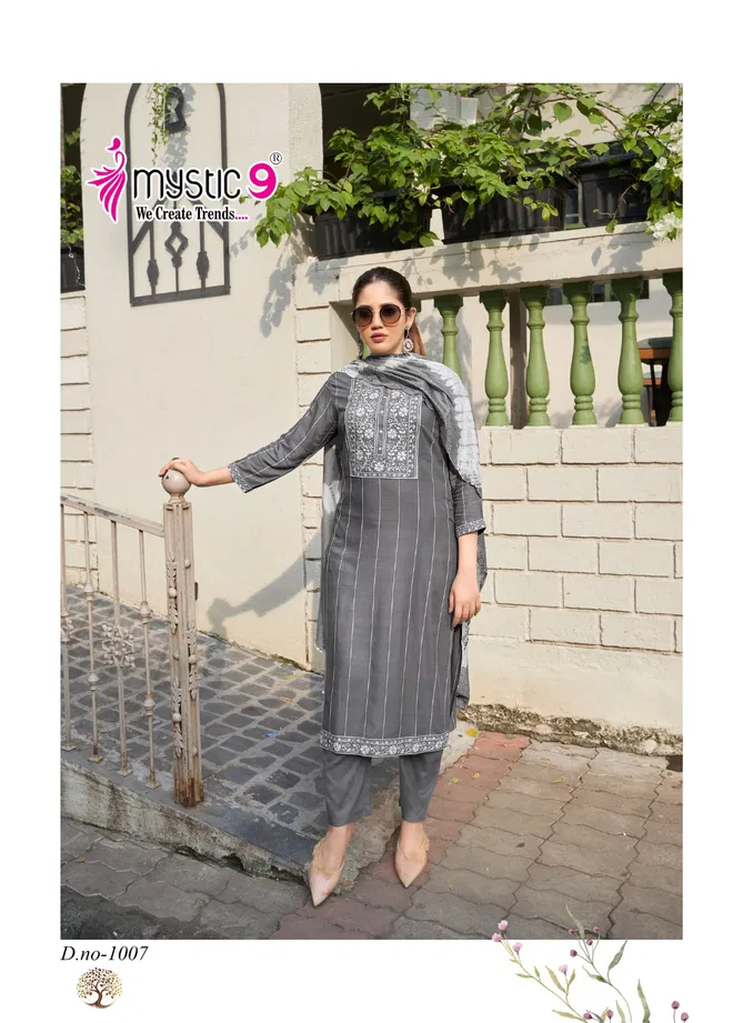 Maya Vol 1 By Mystic 9 Rayon Dobby Kurti With Bottom Dupatta Suppliers In India