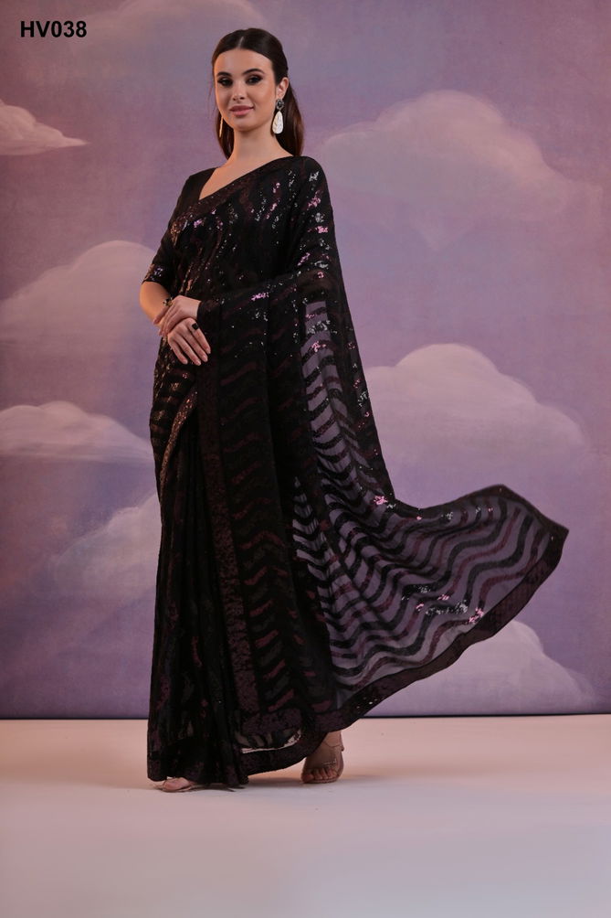 Dariyo By Fashion Berry HV037 And HV038 Georgette Embroidery Sarees Wholesalers In Delhi