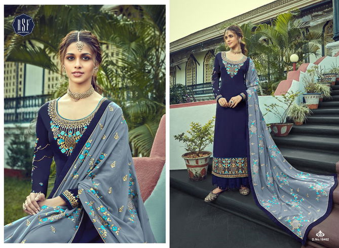 Rsf Ozas Designer Heavy Exclusive Wedding Wear Georgette Heavy Salwar Suits Collection
