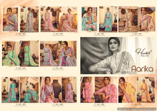 Harshit Aarika Latest Designer Pure Wool Pashmina Print with Swarovski Diamond Work Dress Material Collection 