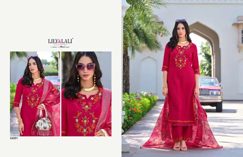 Rubab Vol 2 By Lily And Lali Viscose Embroidery Kurti With Bottom Dupatta Orders In India