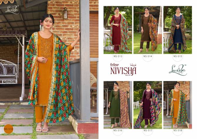 Nivisha Vol 7 By Levisha 513 To 518 Printed Dress Material Wholesale Market In Surat With Price
