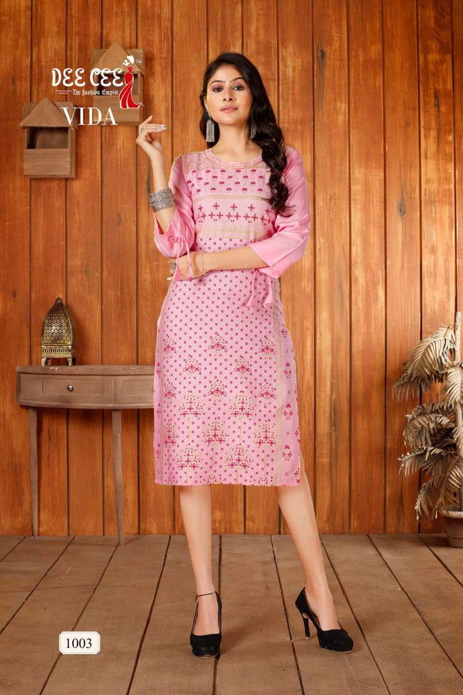 Vida Deecee 1001-1006 Series Latest Heavy Rayon Designer Trendy Casual Wear Kurti Wholesaler india