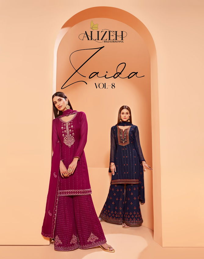 Alizeh Zaida 8 Heavy Designer Wedding Wear Embroidery Latest Salwar Kameez Collection