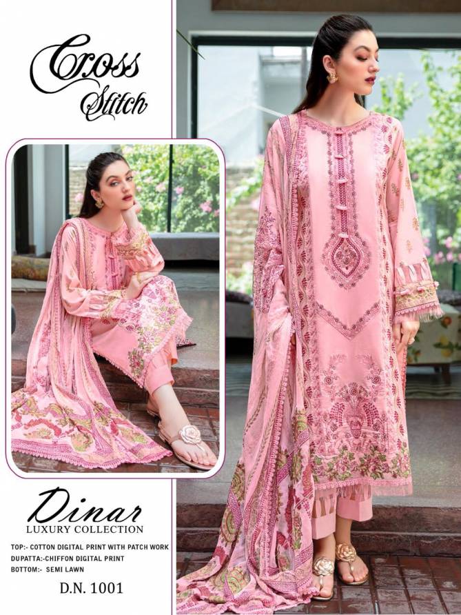 Cross Stich Dinar Luxury Casual Wear Digital Printed Cotton Dress Material Collection