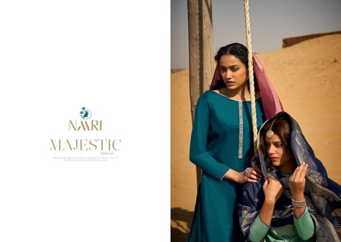 RSF (NAARI) TAPAS Fancy Designer Casual Wear Tusser silk coding work with silk jacard viscous dyeable dupatta Salwar Suit Collection