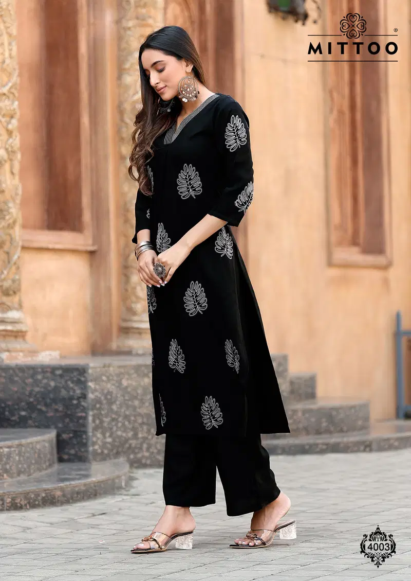 Albella By Mittoo Rayon Kurti With Bottom Dupatta Suppliers In India