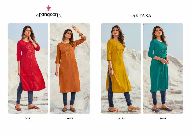 Rangoon Aktara New Fancy Wear Pure Muslin Designer Kurti Collection