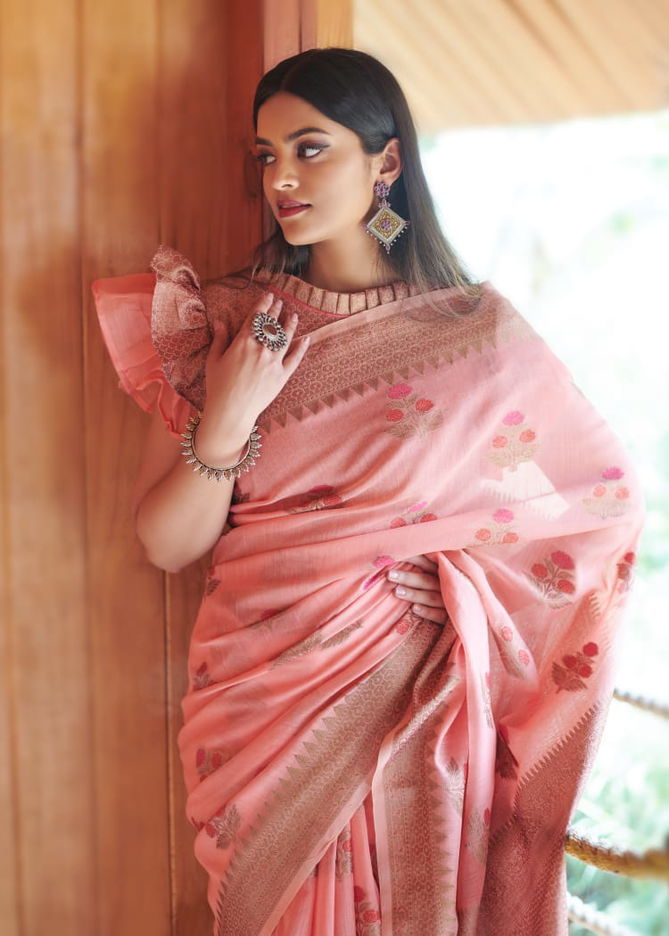 Rajyog Swaruchi Latest Fancy Designer Casual Wear Silk Soft Linen Saree Collection
