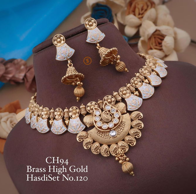 CH 121 Designer Brass High Gold Hasadi And Thik Set Wholesale Market Surat 
