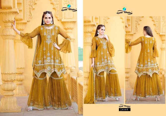 Your Choice Gap Georgette Heavy Wedding Wear Embroidery Salwar Kameez Collection