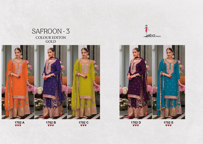 Safroon Vol 3 Color Edition Gold By Eba Chinon Readymade Suits Suppliers In India