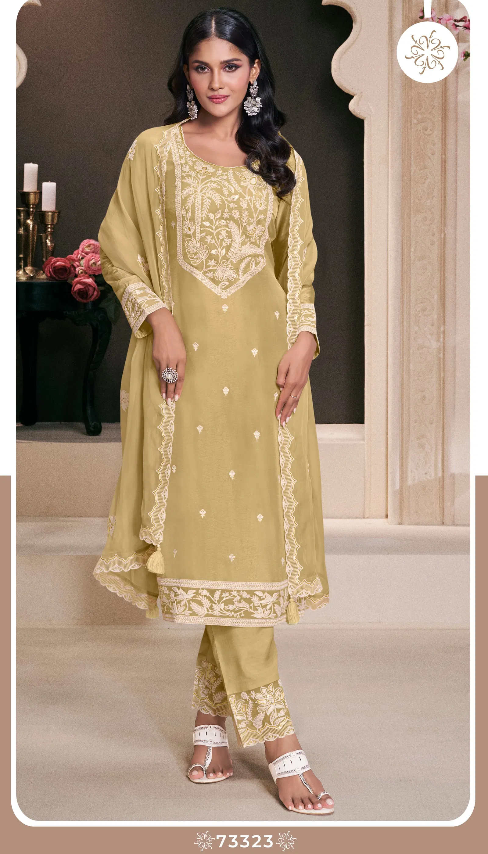 Indri By Vinay Kuleesh Silk Embroidery Designer Salwar Suit Exporters In India