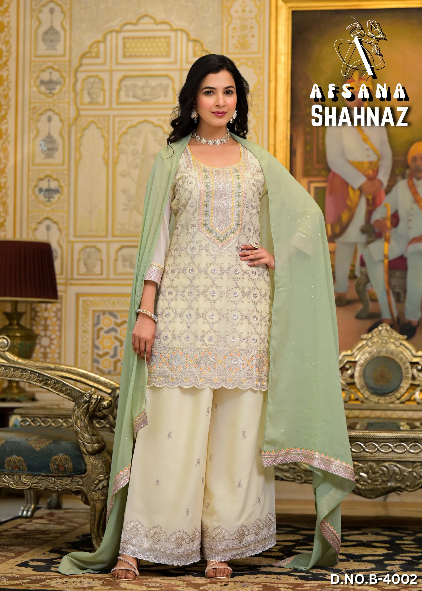 Shahnaz By Afsana Shimmer Embroidery Readymade Suits Orders In India